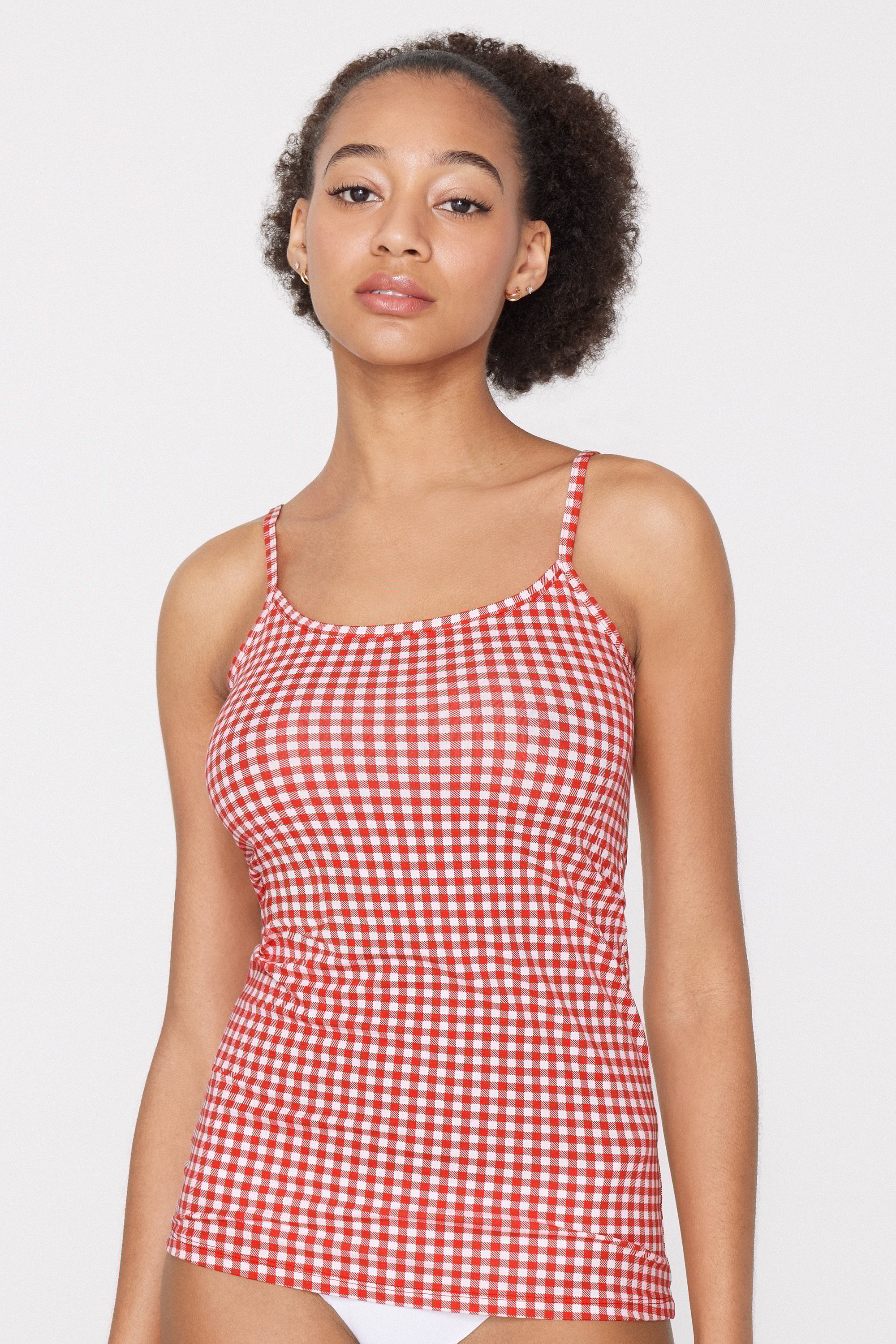Round-Neck Camisole in Stretch Cotton