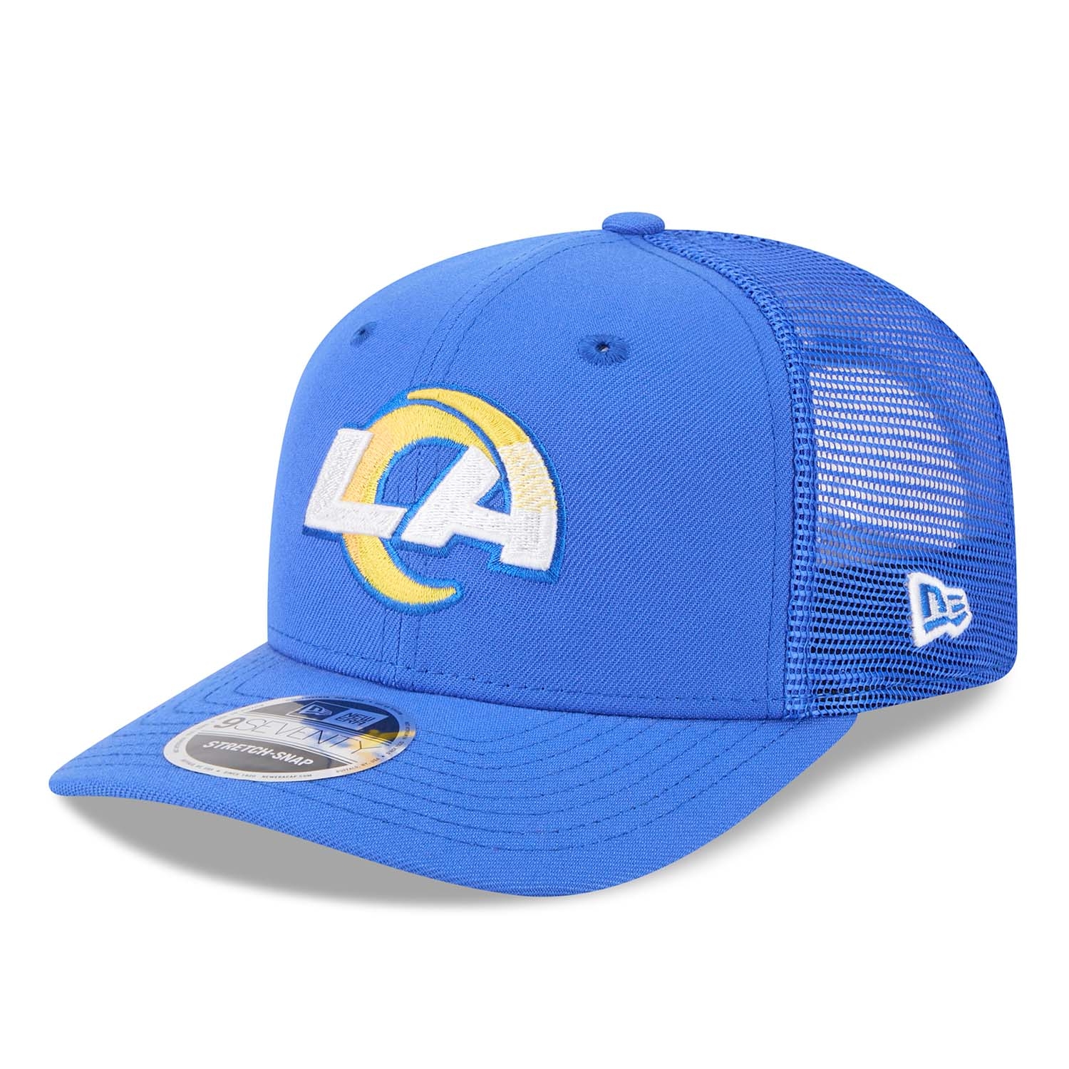 Los Angeles Rams New Era Stretch-Snap 9SEVENTY NFL Trucker Cap Blue