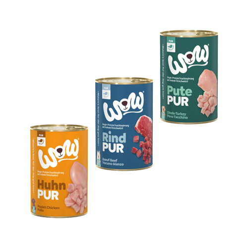 WOW! PURE 100% Dog Food - Canned - Chicken - 6 x 400 g