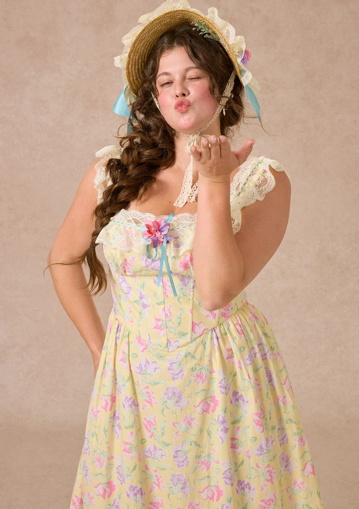 Curve&Plus Honey Tea Garden Dress