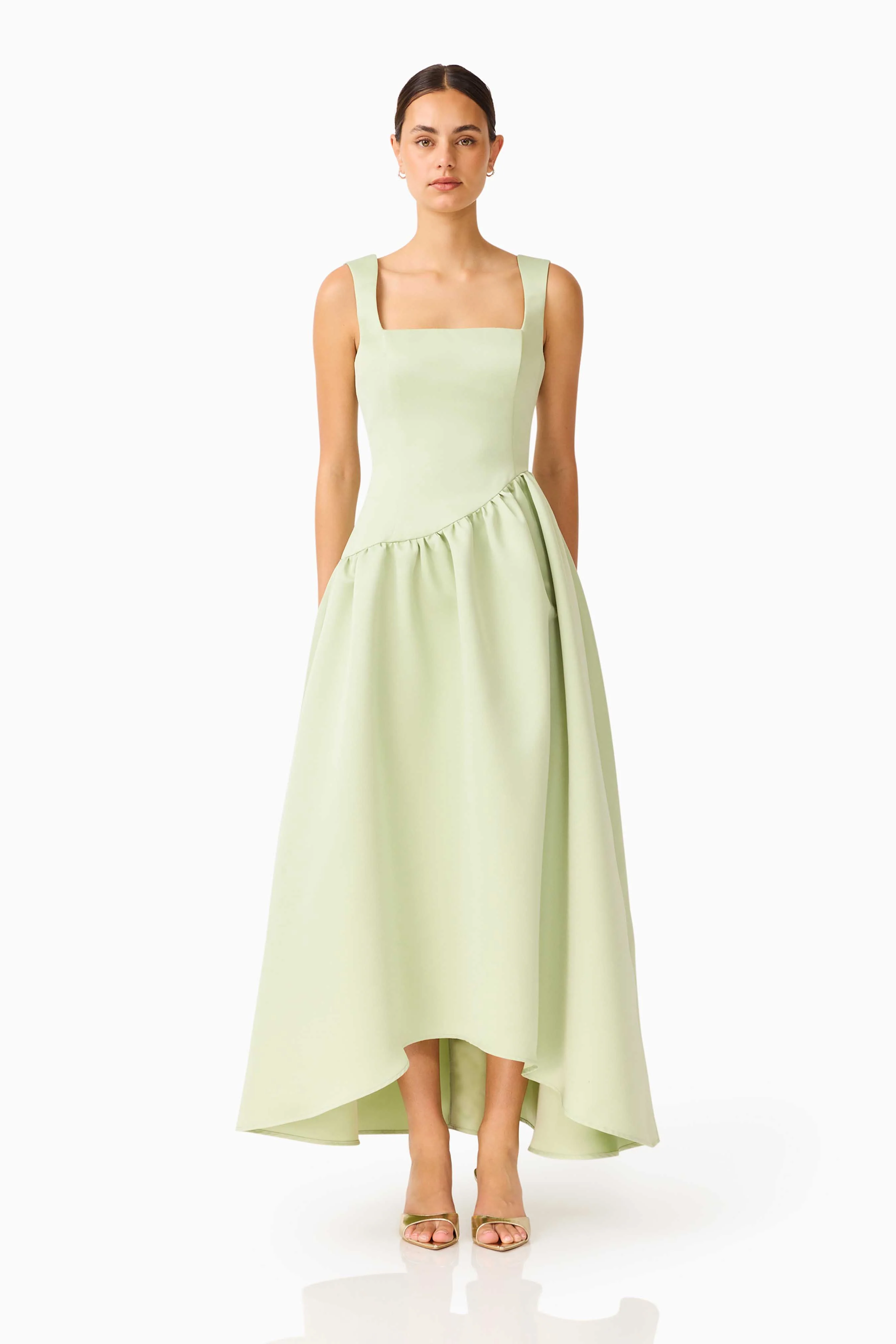 Ruelle A-Line Maxi Dress in Sage Green