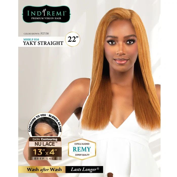 Bobbi Boss Indiremi 100% Remy Hair Nu Lace 13x4 Lace Frontal Wig - MHRLF016 YAKY STRAIGHT 22