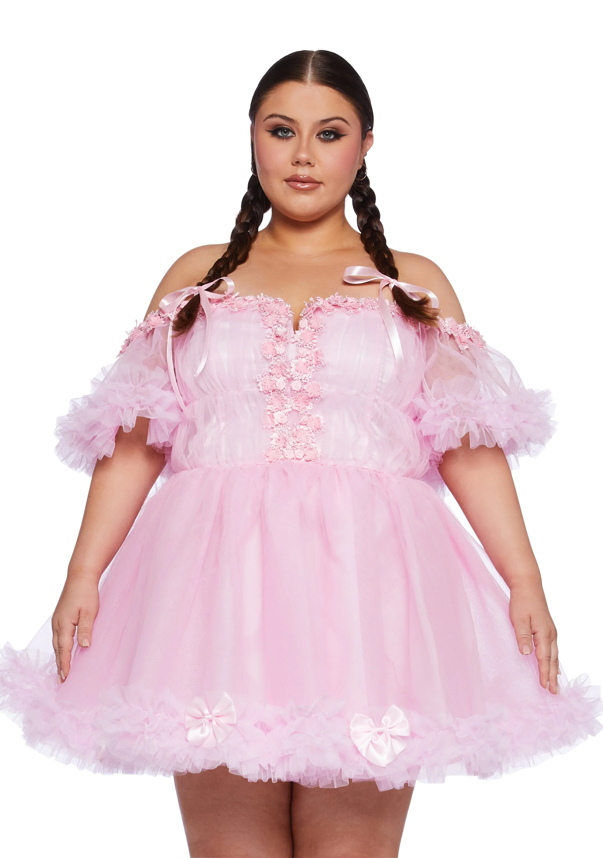 Winter Rose Mini Dress - Pink