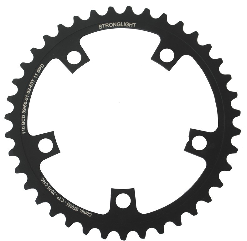 Stronglight Road Chainring - 5-Arm - 110mm - for Sram Force 22 / Red 22 - black