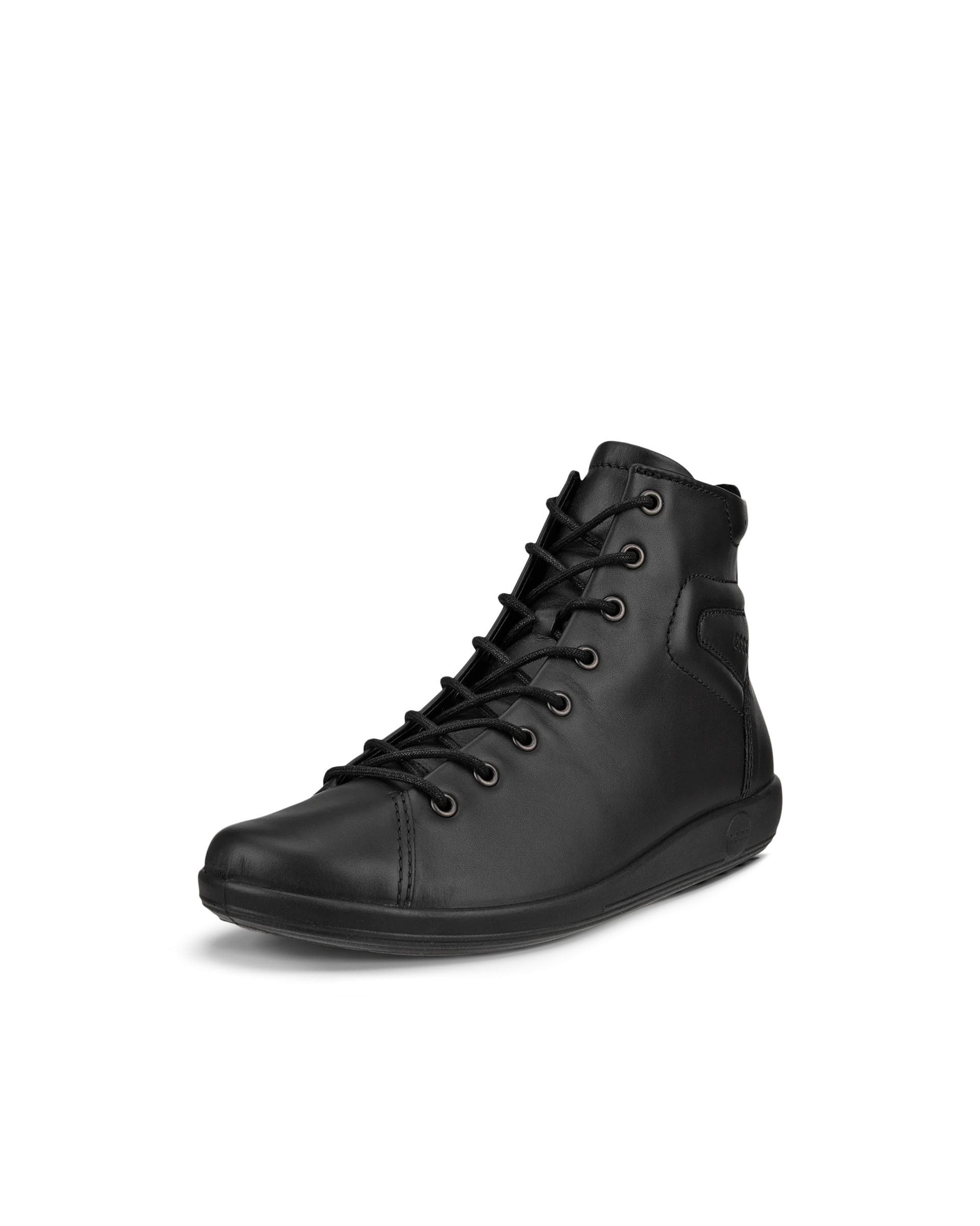 ECCO SOFT 2.0 Damen High-Top Sneaker aus Leder Schwarz