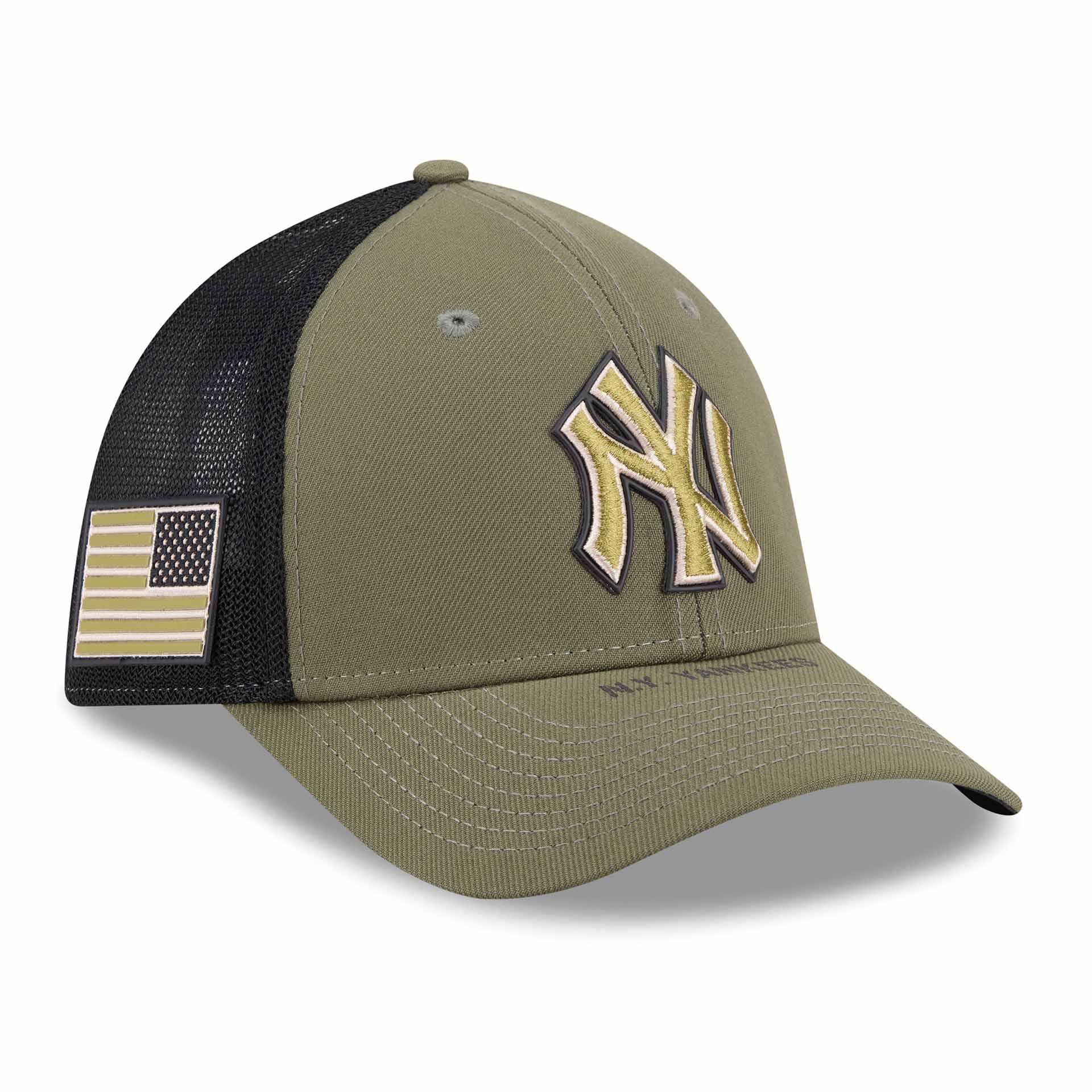 New York Yankees 2026 MLB Armed Forces 39THIRTY M-Crown Flex Cap Olive