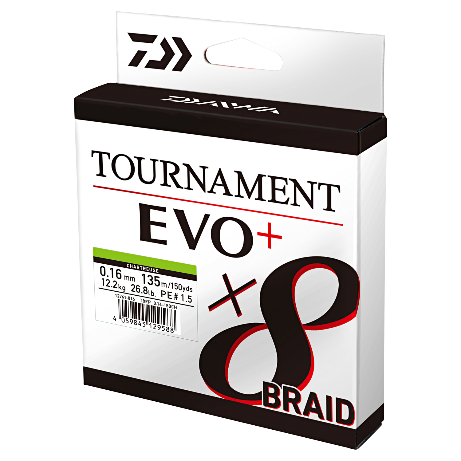 Daiwa Fishing Line Tournament X8 Braid EVO+ (135 m, chartreuse)