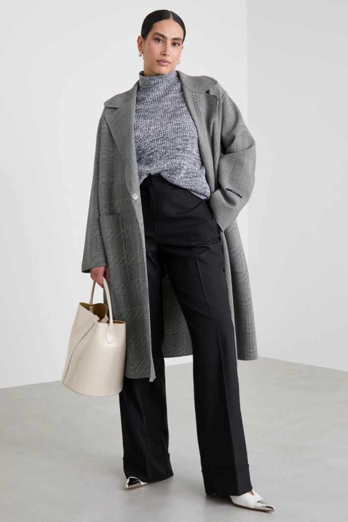 Double wool batavia coat - GREY