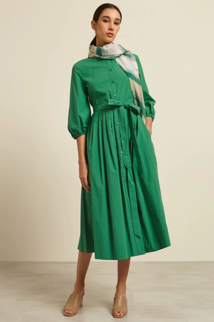 Stole with fringed edges - GREEN WHITE ORANGE