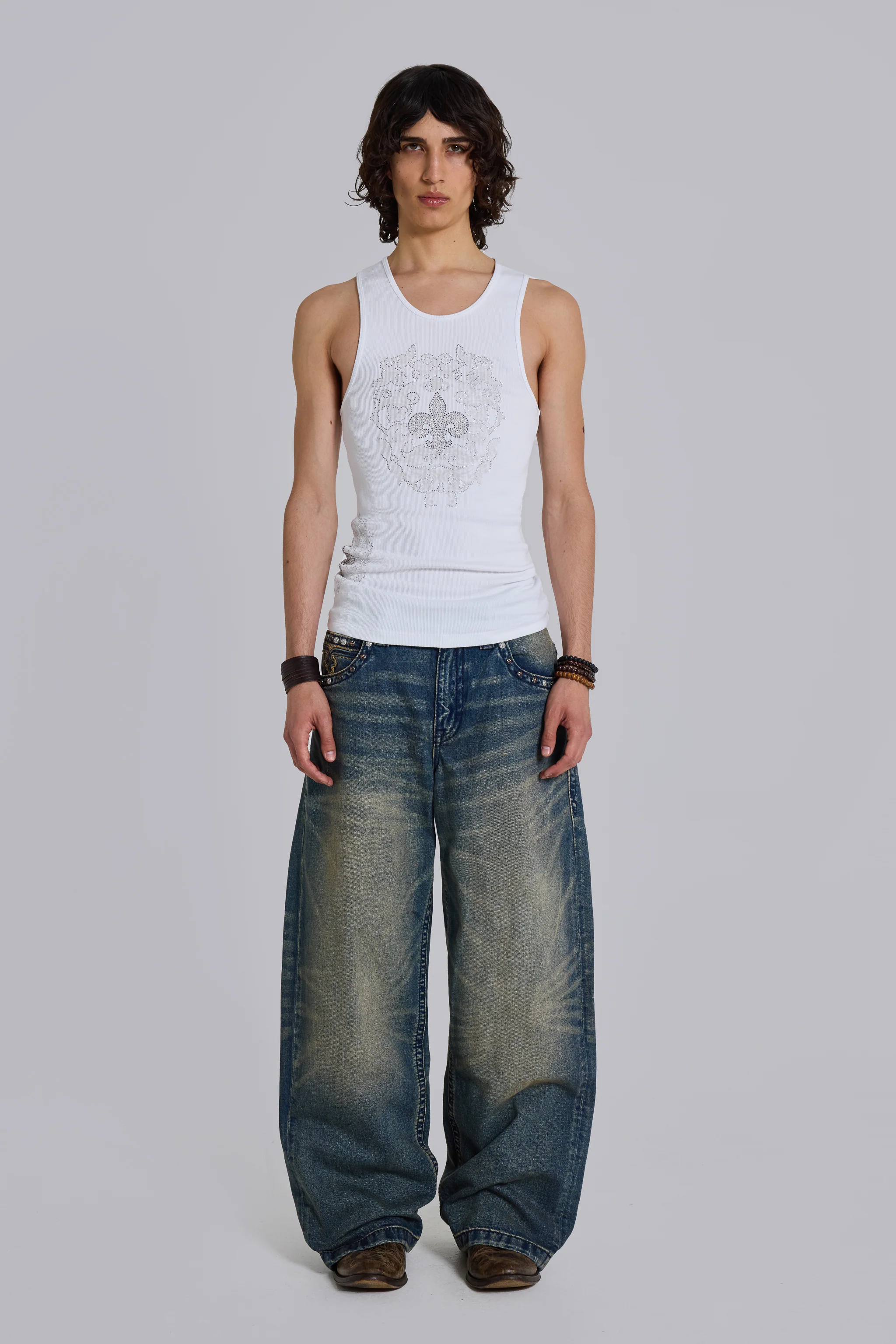 Rock Revival Rhinestone Fleur de Lis Vest Top
