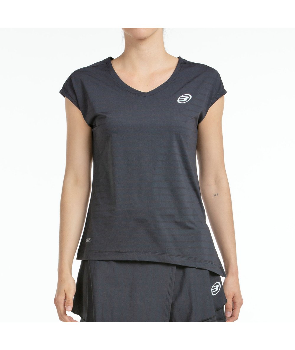 T-SHIRT  BULLPADEL ADOROS BLACK TWO-TONE FABRIC