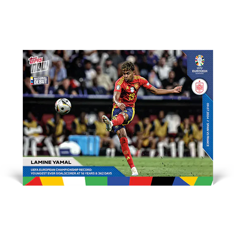 Lamine Yamal - UEFA European Championship Record: Youngest-ever goalscorer at 16 years and 362 days old - EURO 2024 TOPPS NOW® Card 54