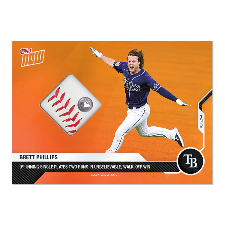 Game-used Ball Relic # to 5 - Brett Phillips - MLB TOPPS NOW® Card 466B