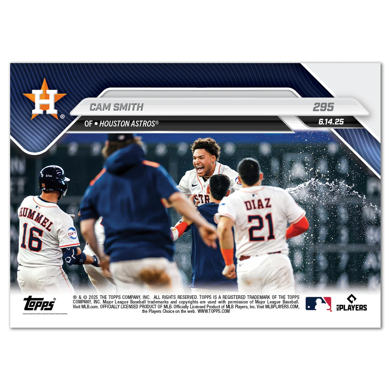 Cam Smith - 2025 MLB Topps NOW® - Card 295