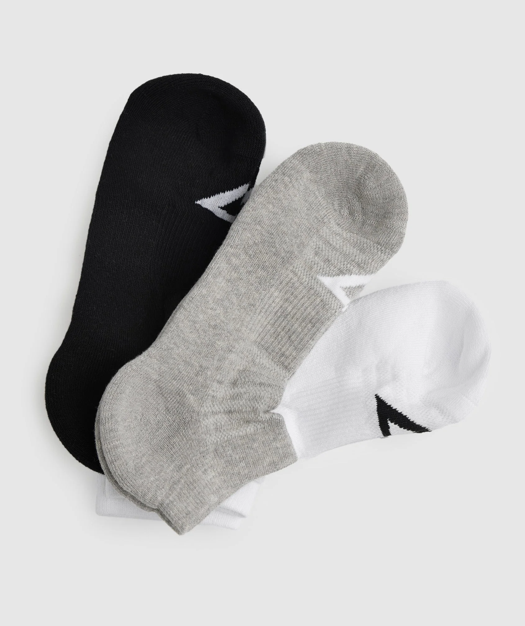 Ankle Socks 3pk White/Black/Light Grey Core Marl