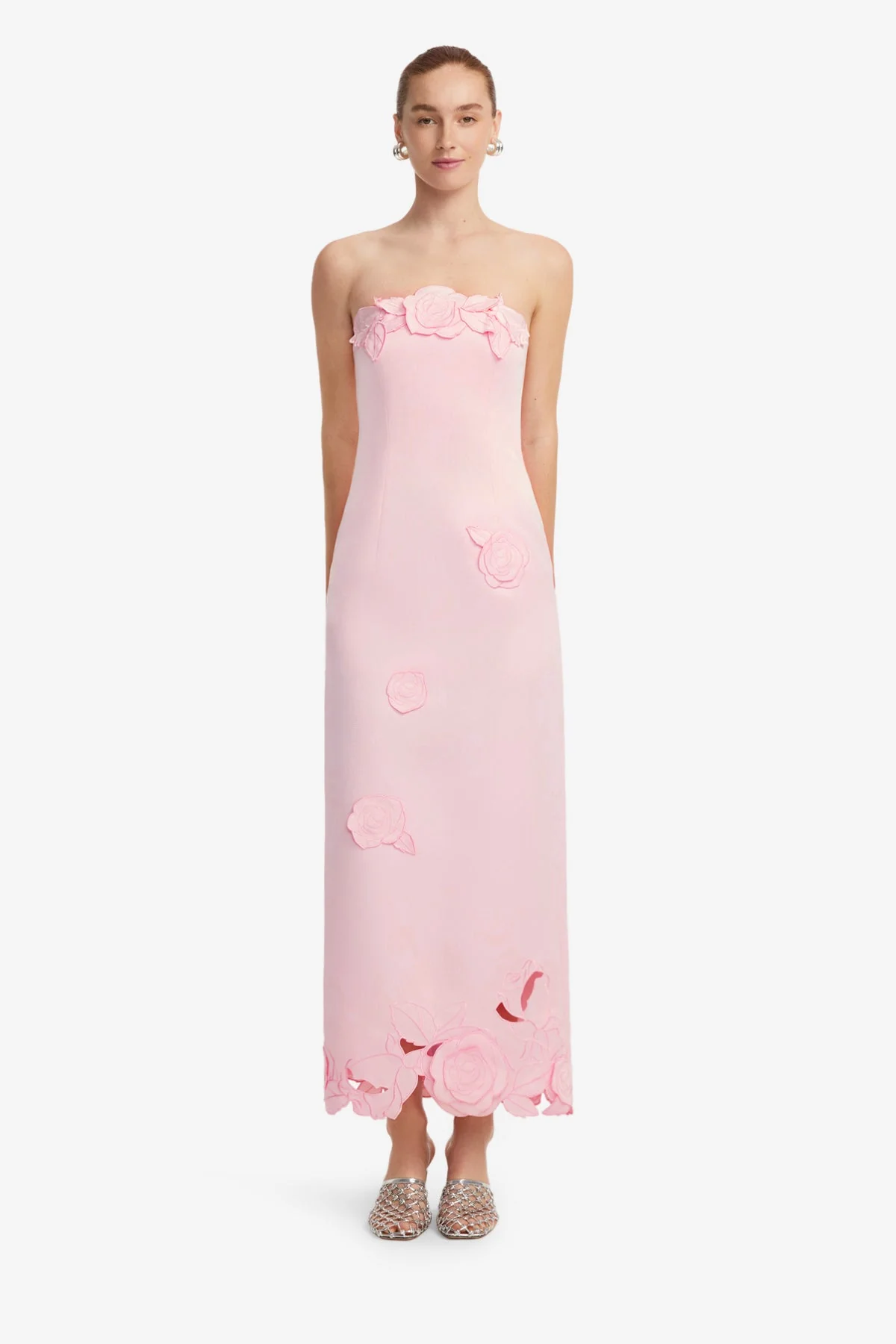 Rayna Appliqué Bustier Maxi Dress - Blush Pink