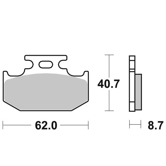 SBS 632HF Organic Rear Brake PadsRef: 632HF / 632000