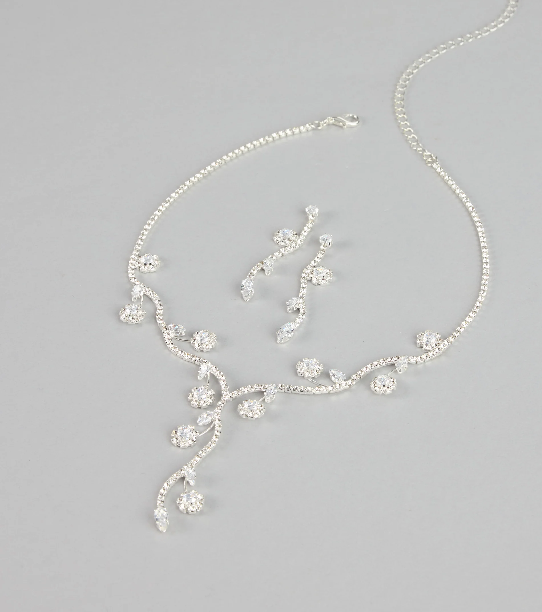 Crystal Vine Necklace And Earring Set