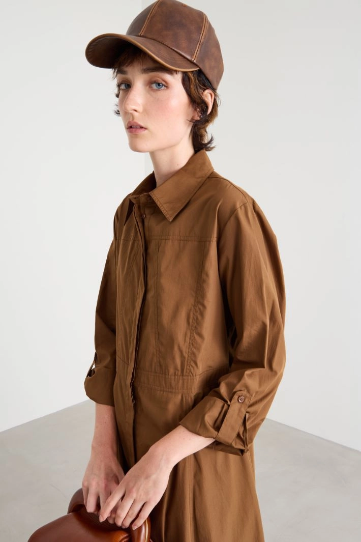 Coated fabric baseball cap - BROWN