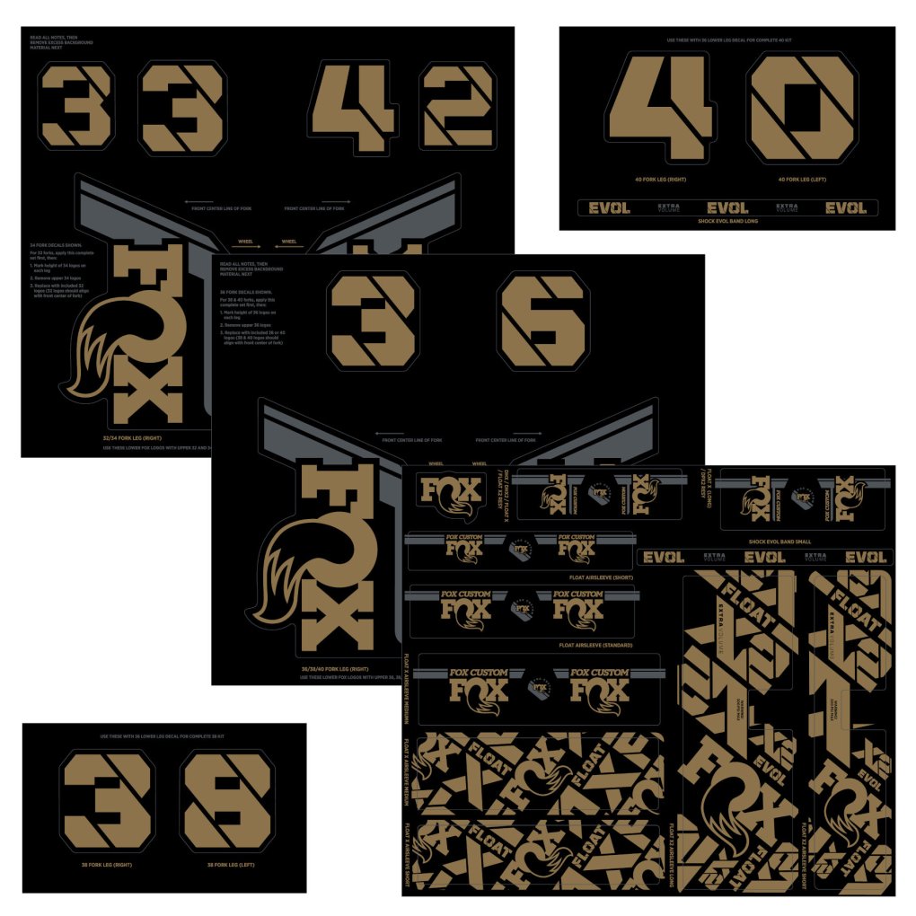 FOX CUSTOM Decal Kit for Fork & Rear Shock - Kashima