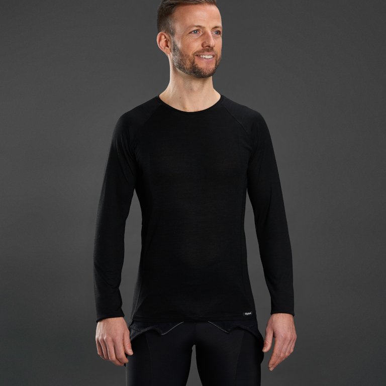 GripGrab Merino Blend Thermal Long Sleeve Base Layer Men - Black