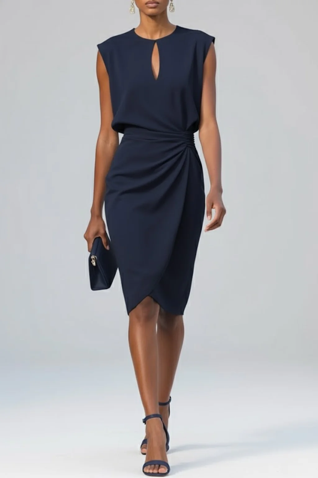 Hannah | Women's Tiered Ruffle Midi Sundress Keyhole Neck