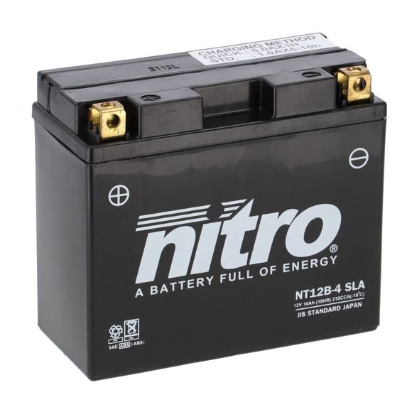 Nitro NT12B-4 SLA Sealed Lead Acid Battery - Maintenance-Free/Ready-to-UseRef: nt12b-4 sla