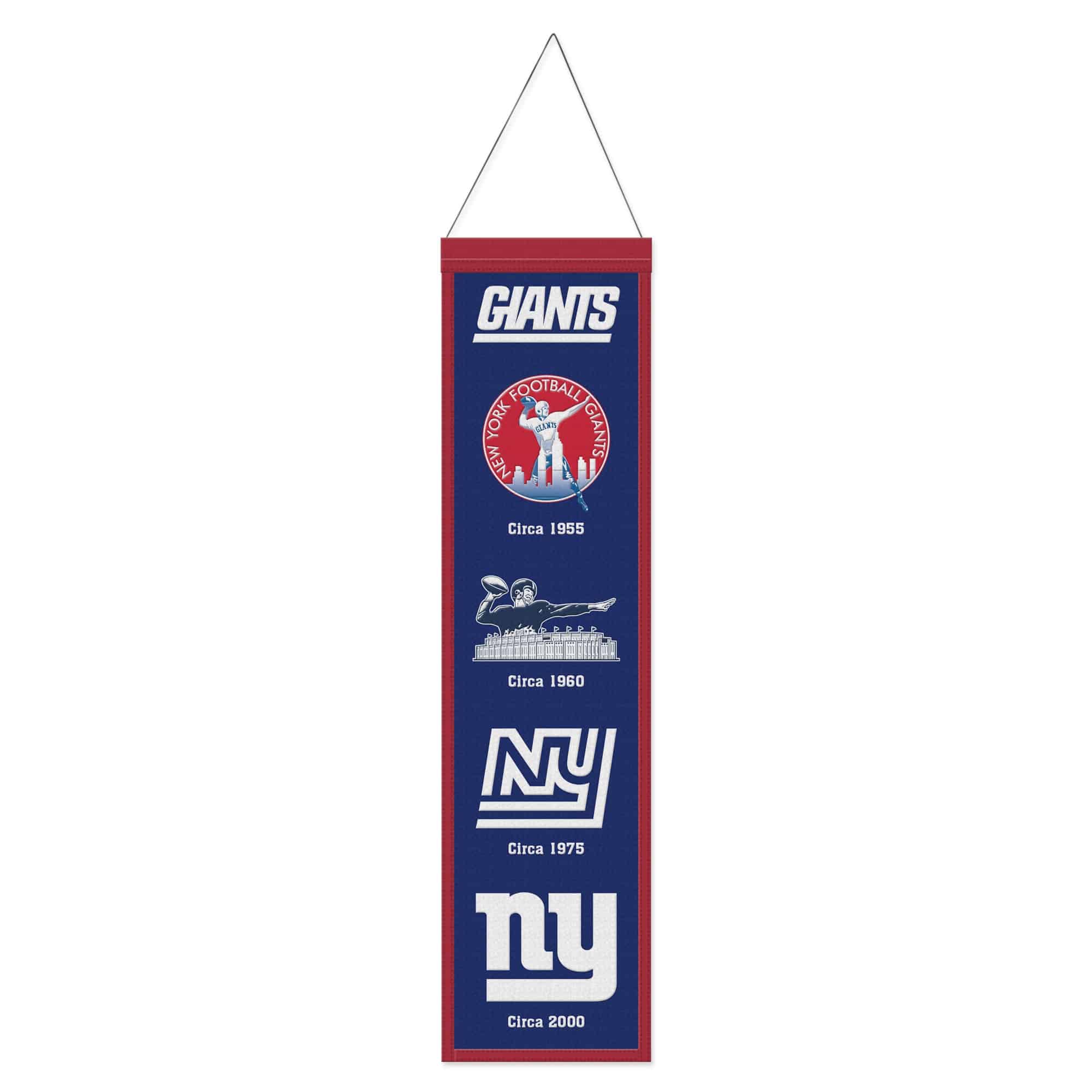 New York Giants Logo Evolution NFL Wool Banner