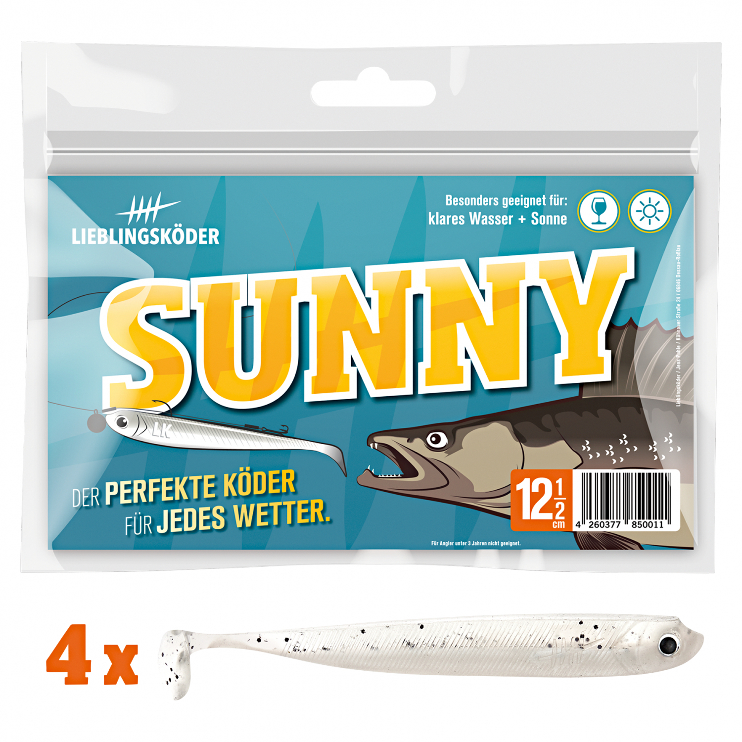 Lieblingsköder Shad Zander Bait (12.5 cm, Sunny)