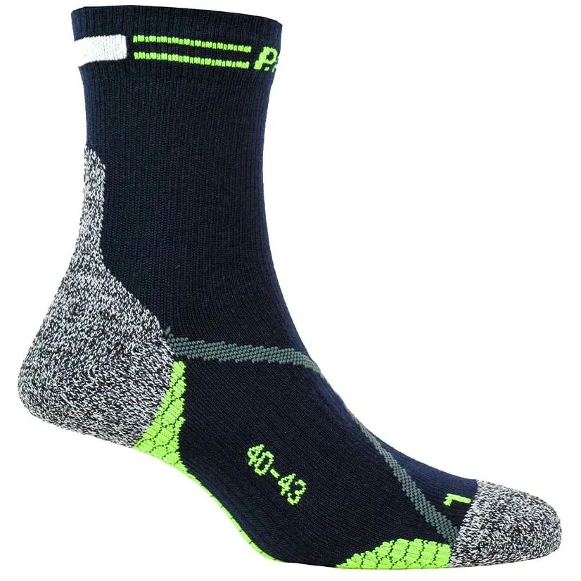 P.A.C. Original RN 8.2 Running Reflective Merino Socks Men - Navy/Neon Yellow