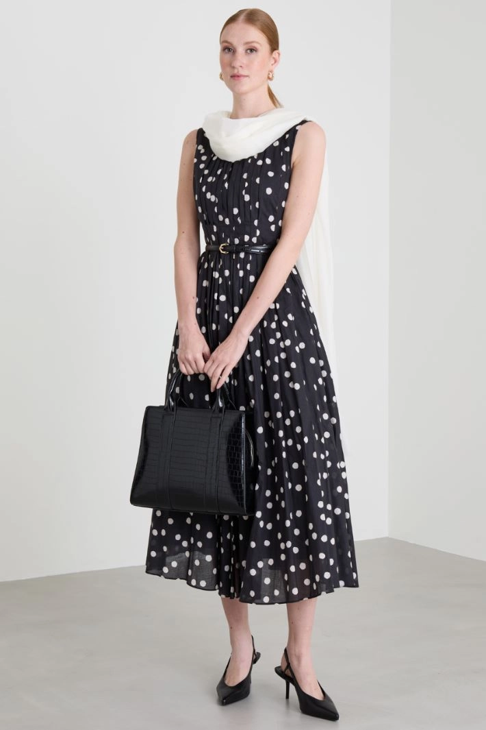 Cotton voilé dress - BLACK