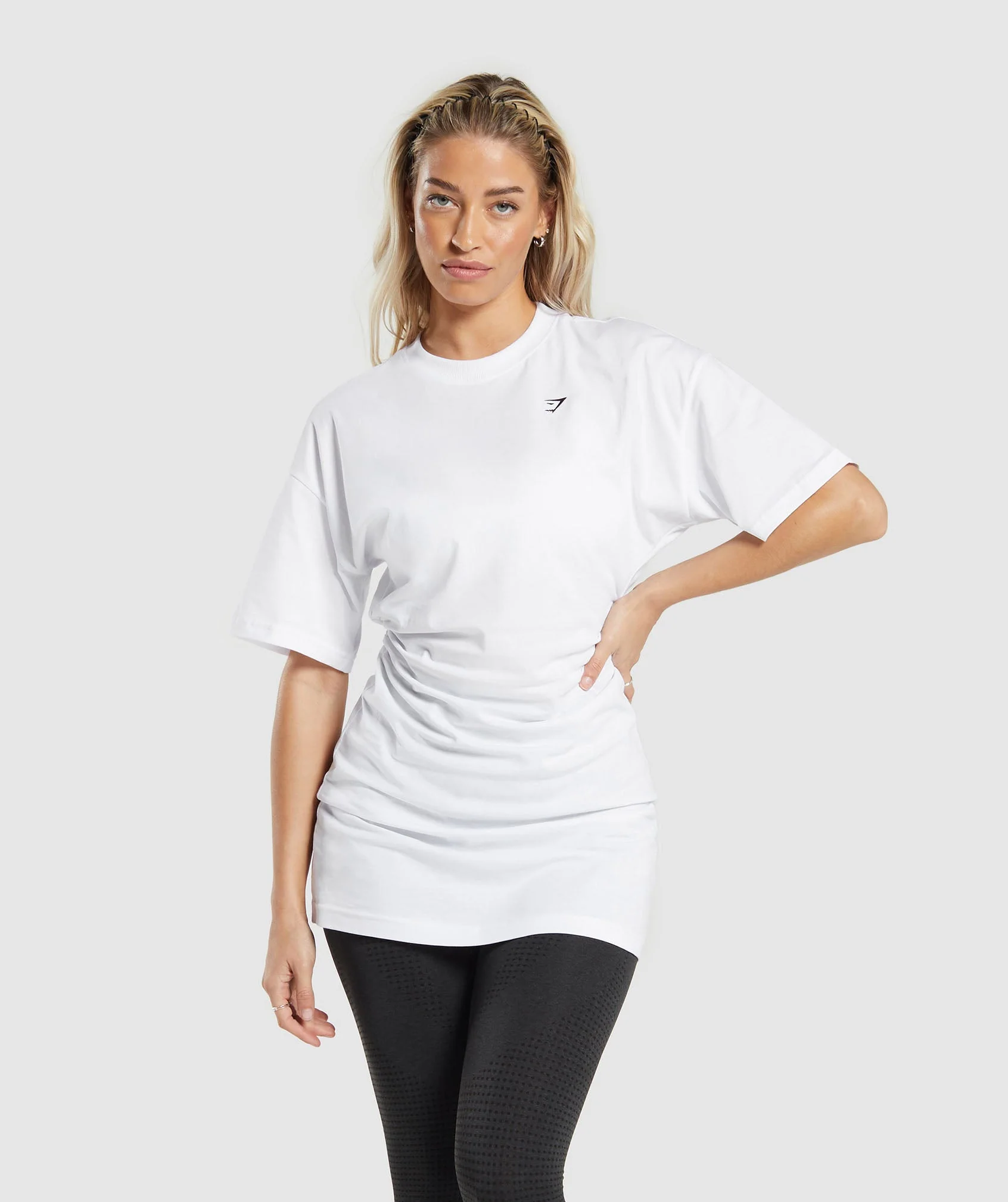 Lifting Longline T-Shirt Dress White