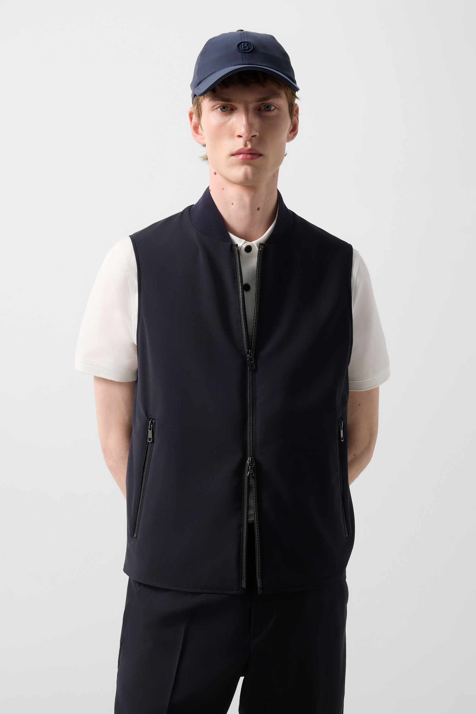 Virgin wool vest Jeff in Navy blue