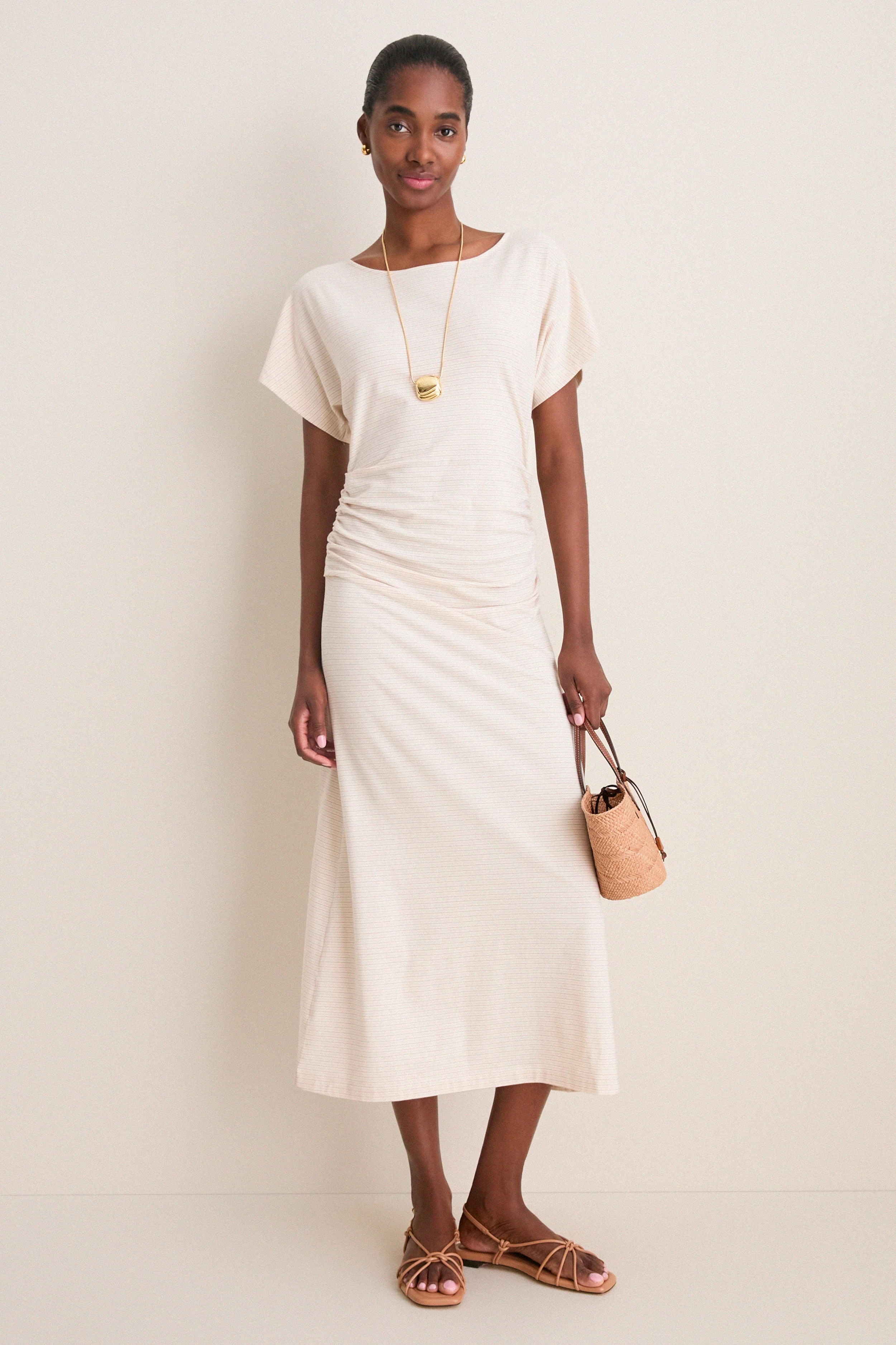 Cream Stripe Jersey Cassia Dress