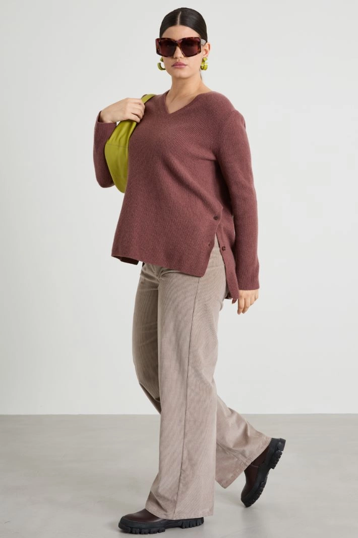 Wool and cashmere sweater - DARK MAUVE