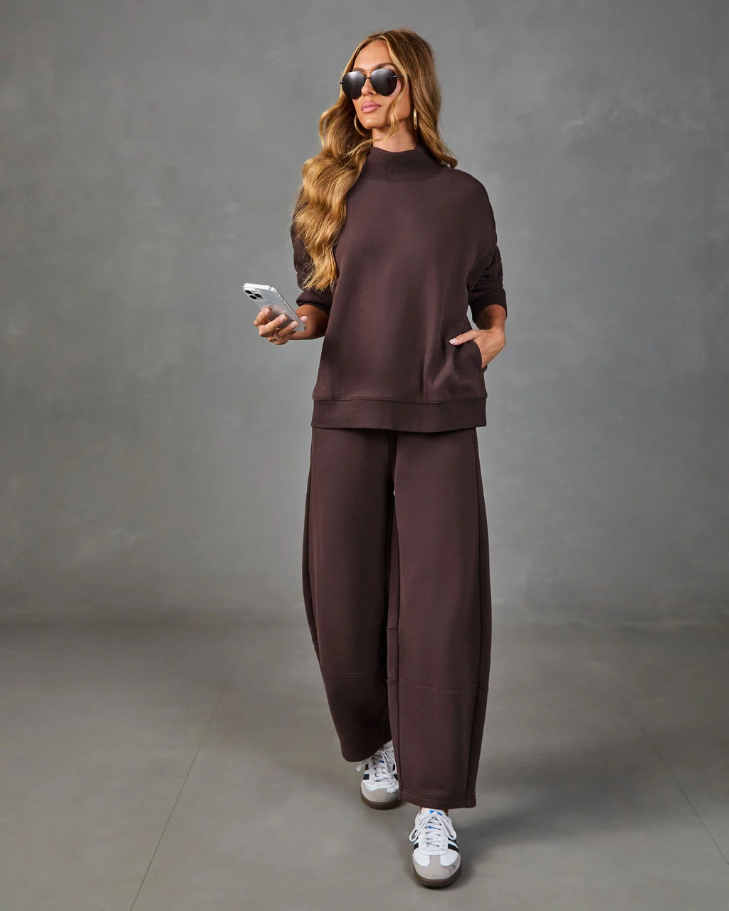 Wellness Society Fleece Mock Neck Top