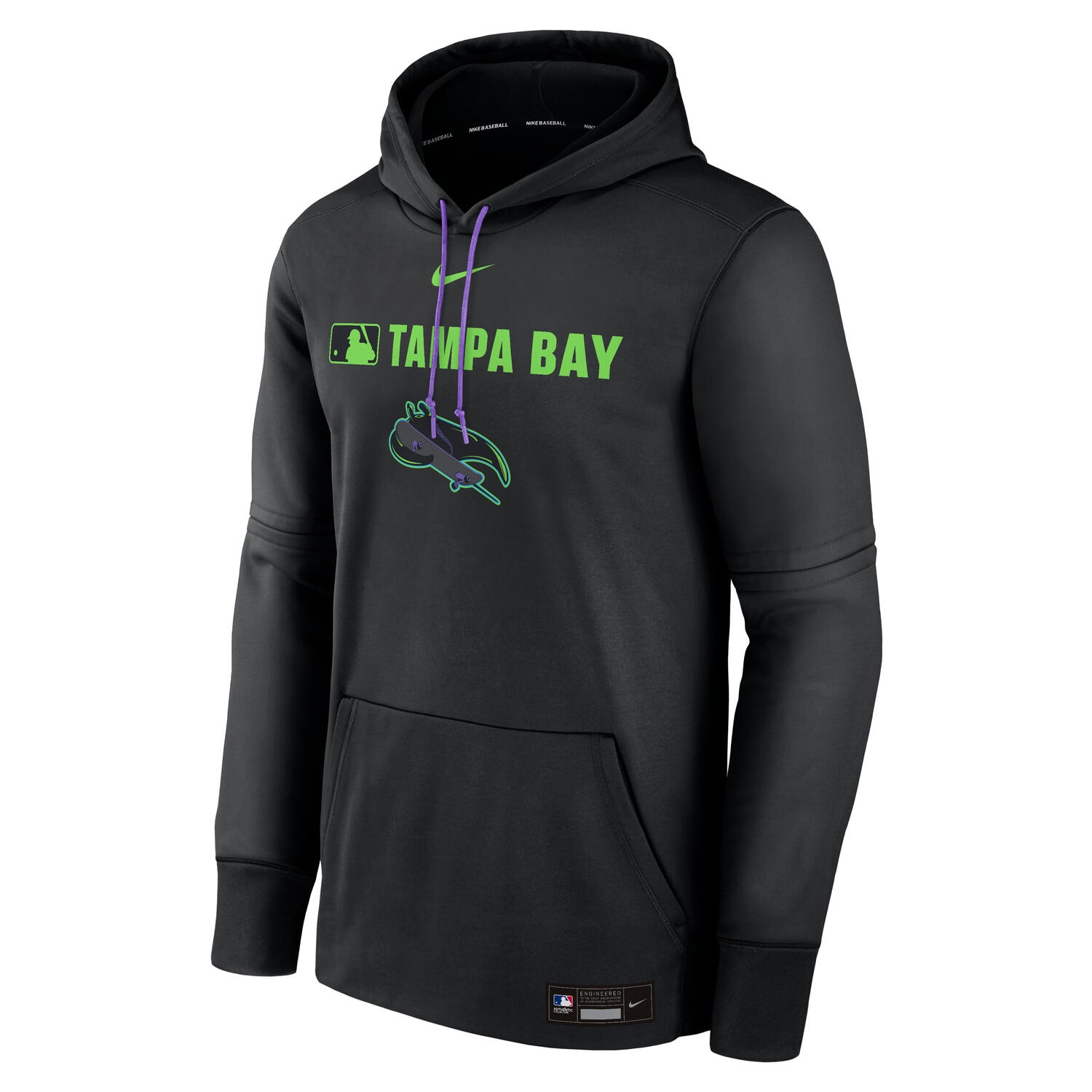 Tampa Bay Rays 2025 City Connect MLB Authentic Therma Hoodie Black
