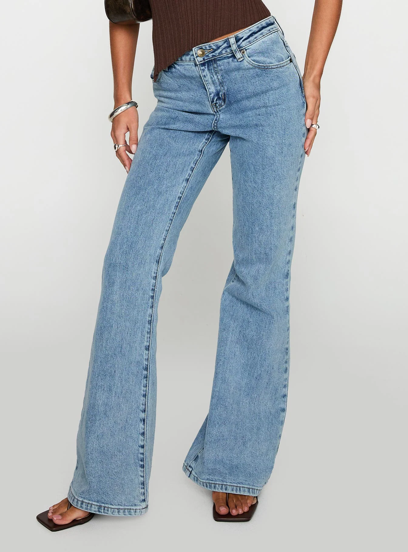 Magic Mirror Mid Rise Bootleg Jeans Ice Wash Petite