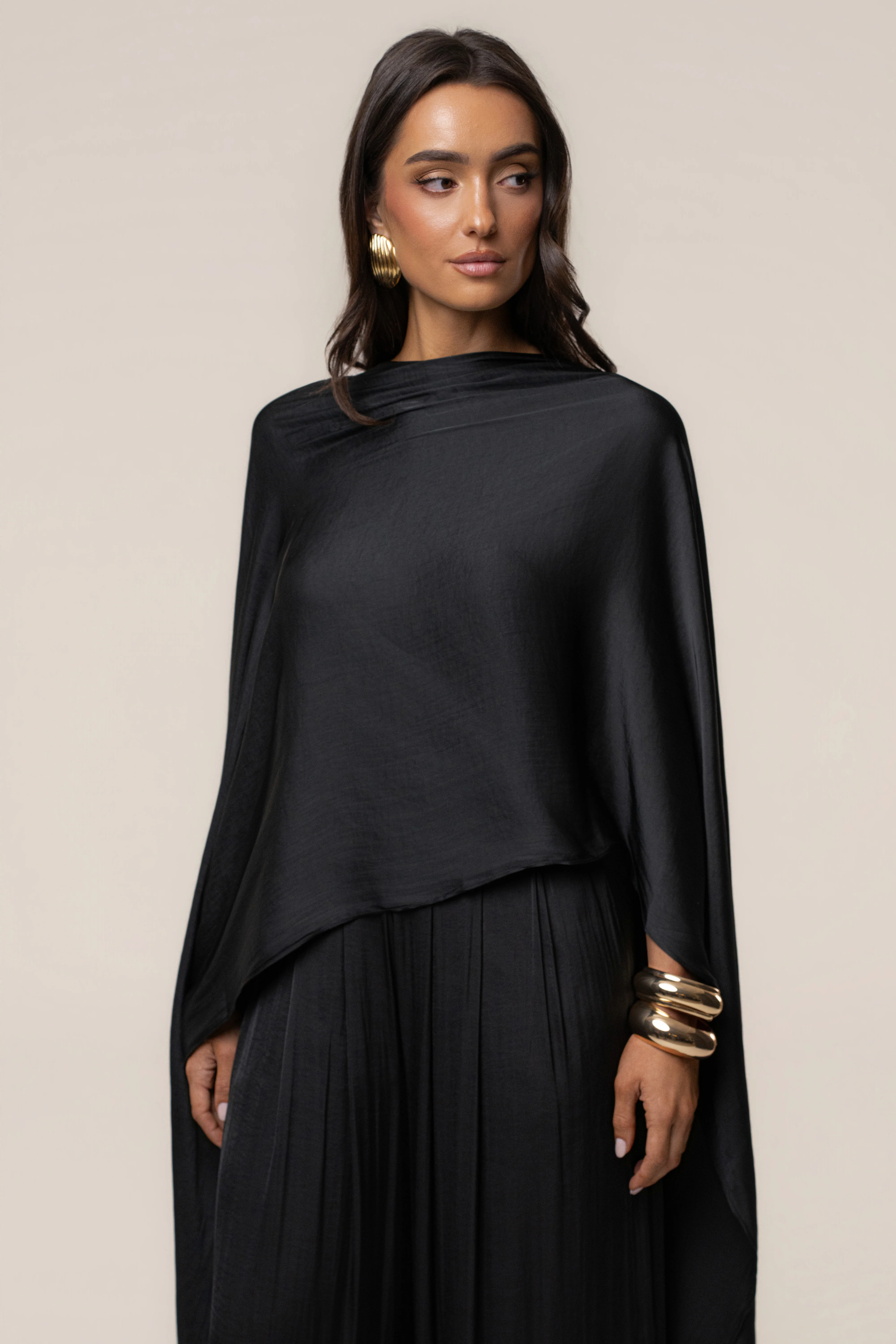 Black Marina Multi-Wrap Scarf