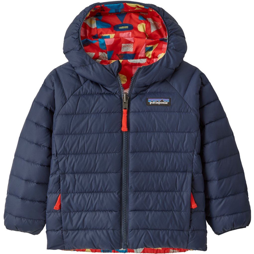 Patagonia Reversible Down Sweater Hoody Baby - Forest Being: Sizzle Red