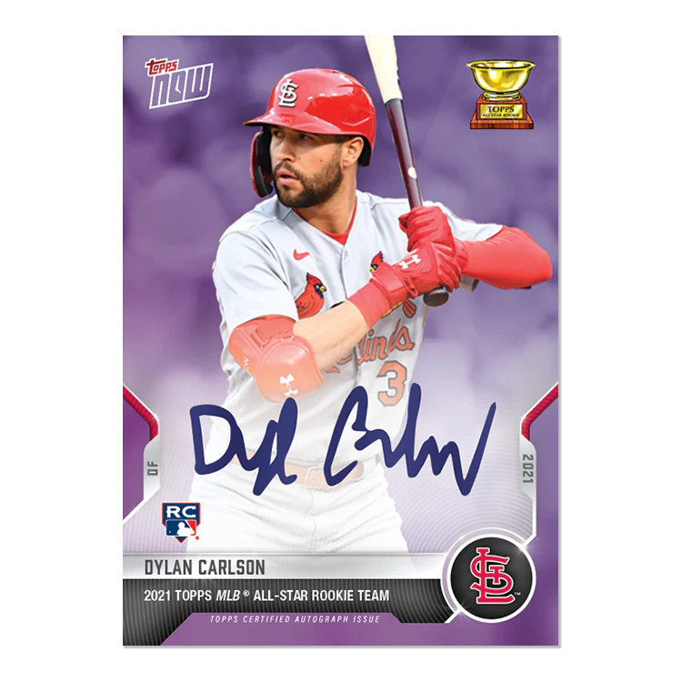 On-Card Auto # to 25 - Dylan Carlson - 2021 MLB TOPPS NOW® Card RC-08C