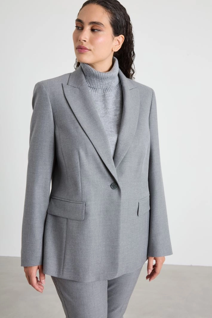 Viscose blend blazer - GREY