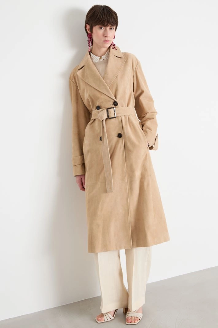 Double-breasted trench coat - CAMEL