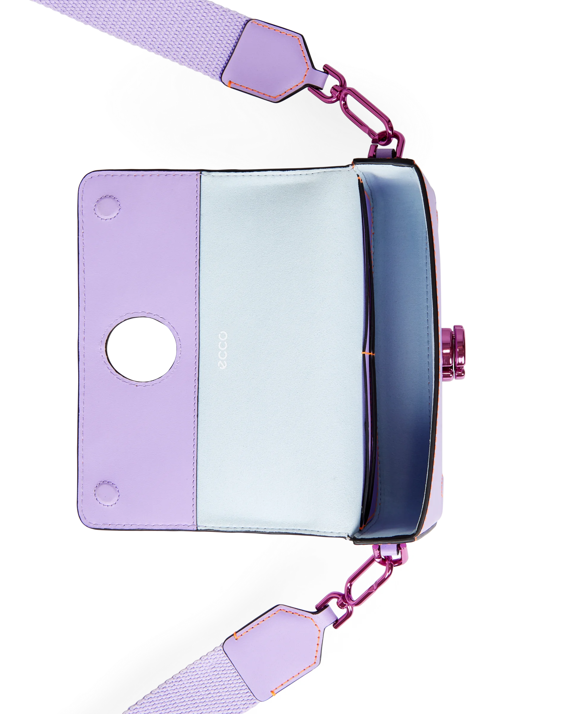 ECCO Pinch Bag Umhängetasche aus Leder Lila 11,5X20X5 cm