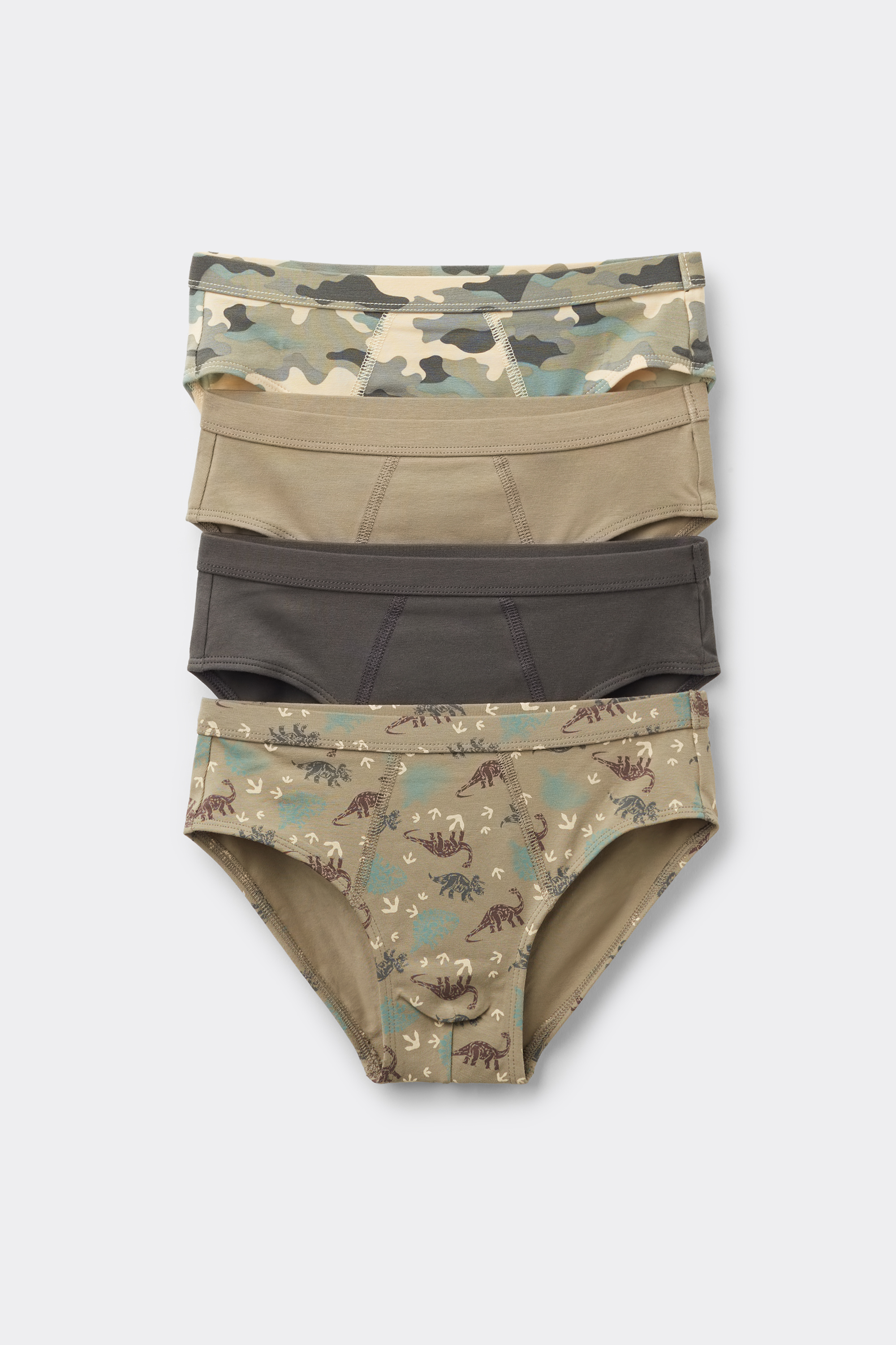 4 Pairs of Boys' Printed Cotton Briefs