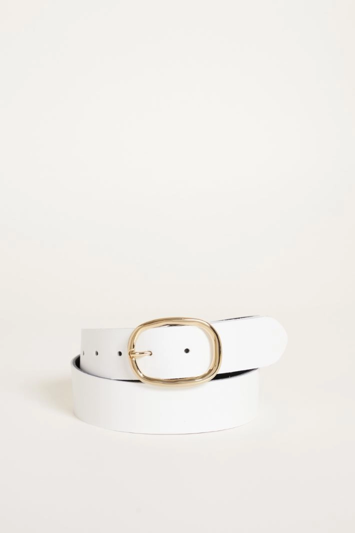 Leather belt - WHITE