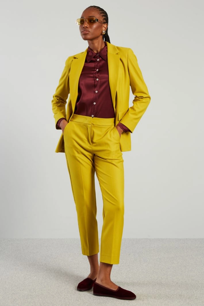 Gabardine carrot trousers - YELLOW