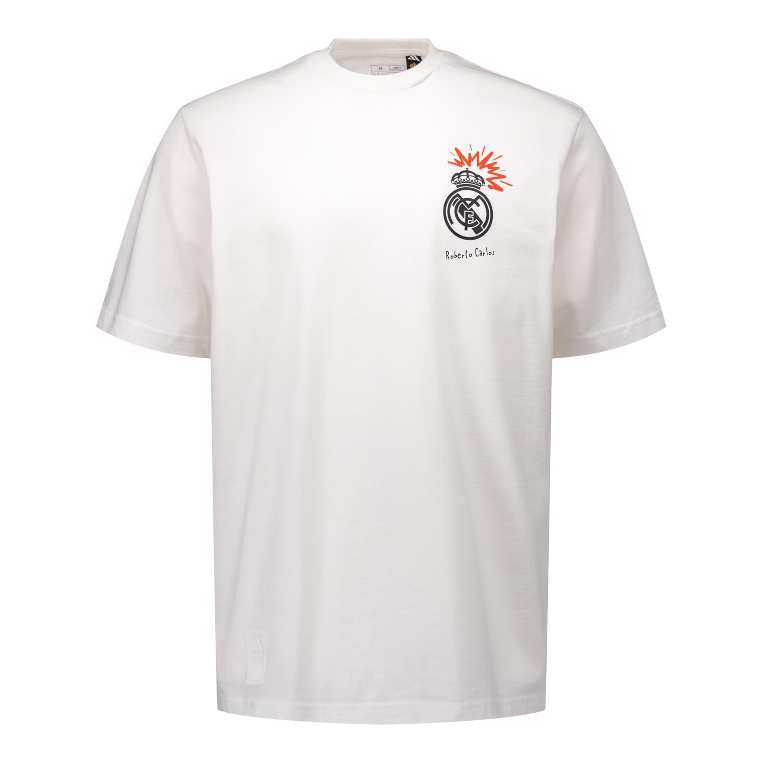 Mens T-Shirt Roberto Carlos adidas Magic Moments White