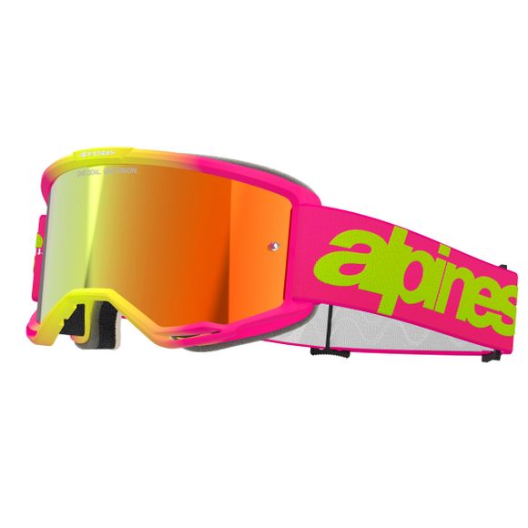 Alpinestars VISION 5 WORDMARK IRIDIUM 2025 cross goggles - Pink / YellowRef: ap3746 / 5102425-3085-os