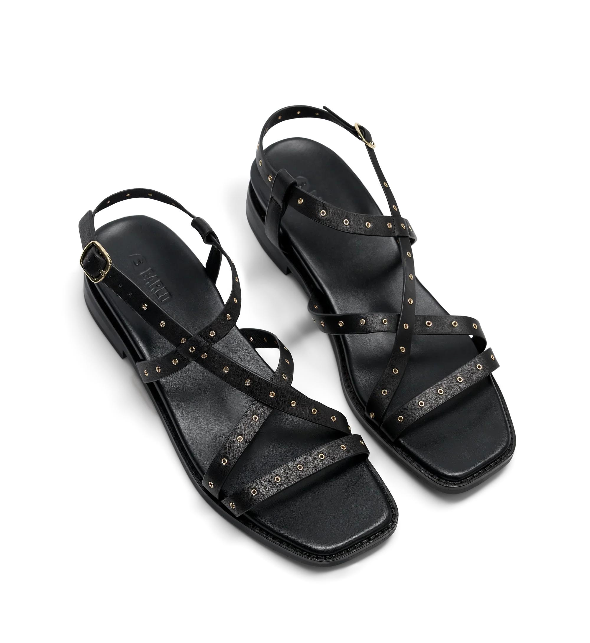 Wrentit Black Leather & Hardware Sandals | Bared Footwear
